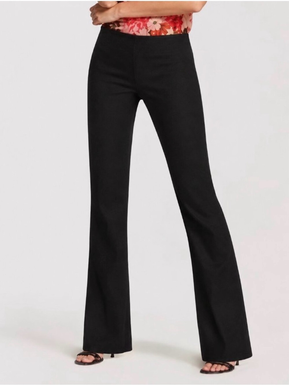 CAbi NWT Black High Rise Wide Leg Flare Dress Pants Trousers 10 Licorice 197R